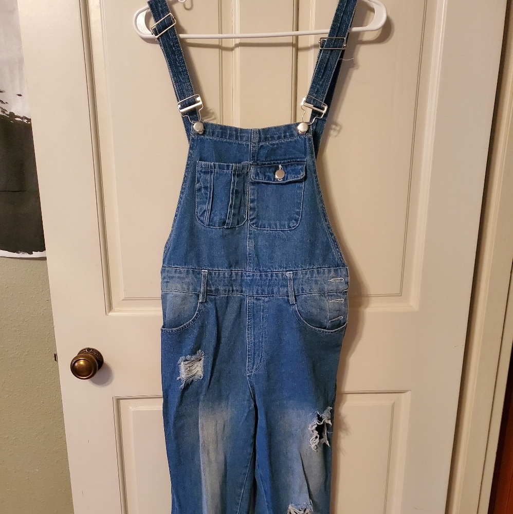 NastyGAL overalls distressed